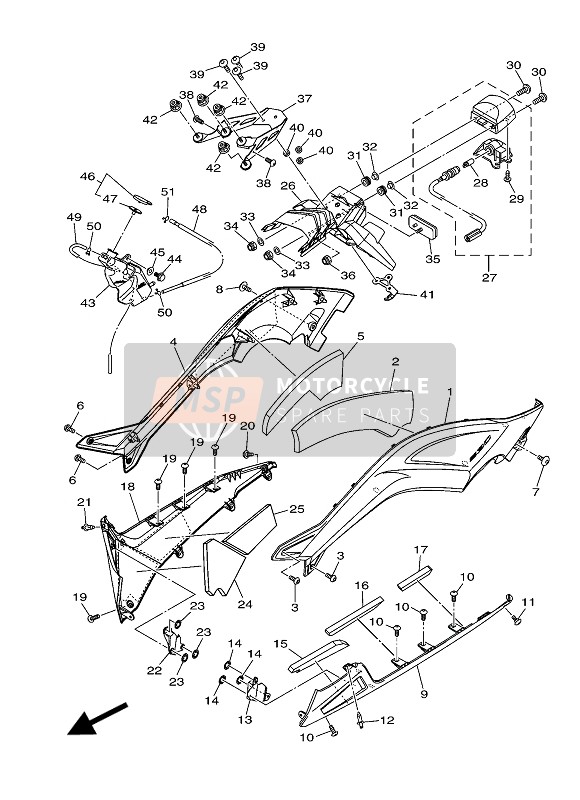 59C2171L01WG, Mole, Side Cover 1, Yamaha, 0